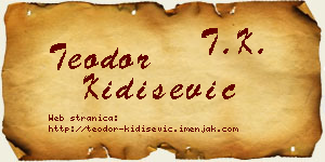 Teodor Kidišević vizit kartica